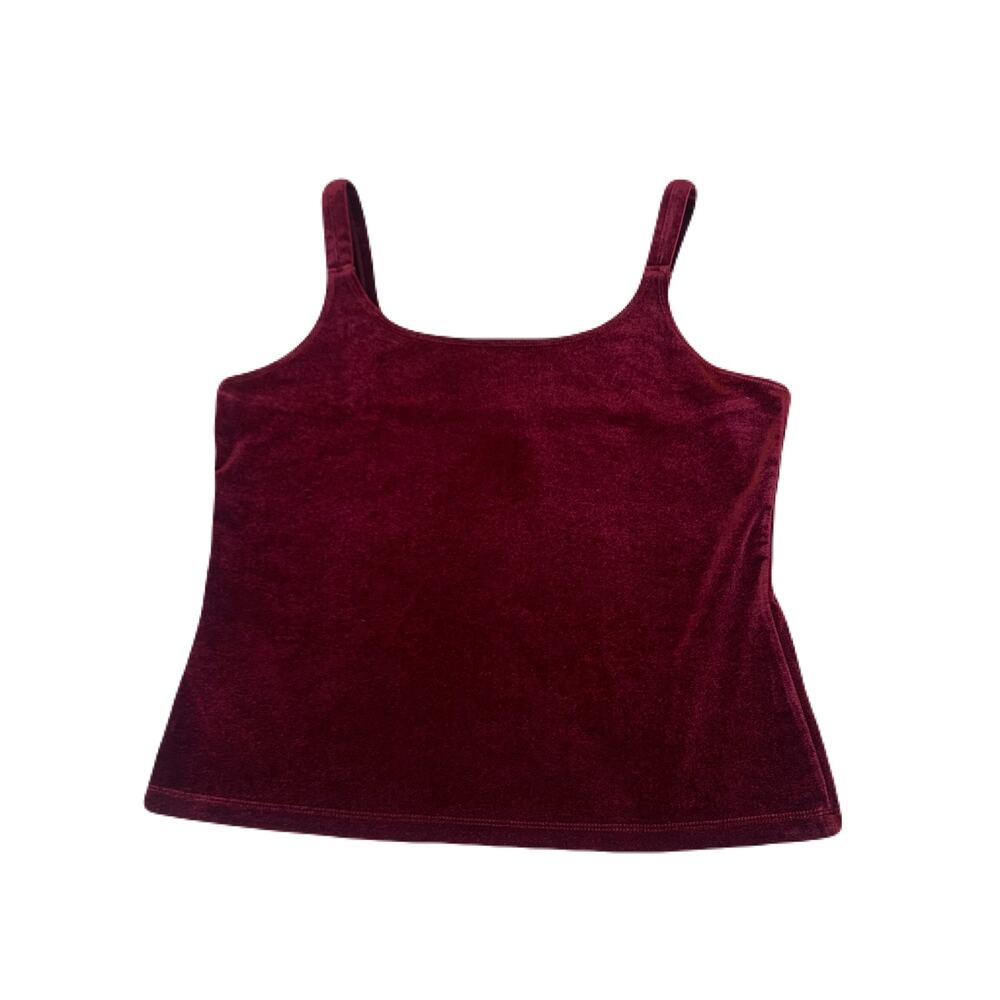 Y2K Dark Red Velvet Preppy goth Tank Staple Piece Medium